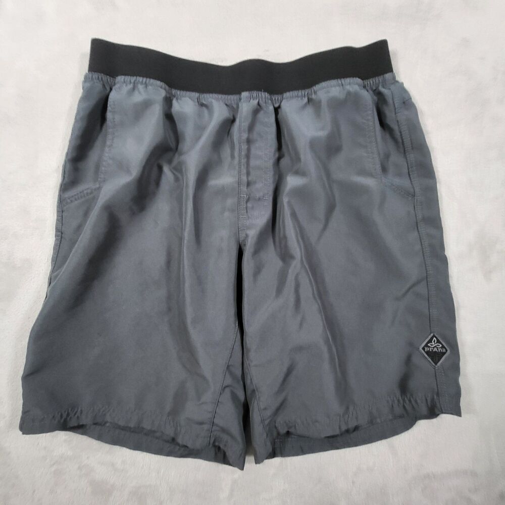 Prana Mojo Shorts Mens Small Gray Elastic Waist